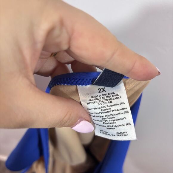 J. CREW BRILLIANT BLUE TIE SHOULDER ONE PIECE SWIMSUIT Size 2X BR591 - Picture 11 of 14